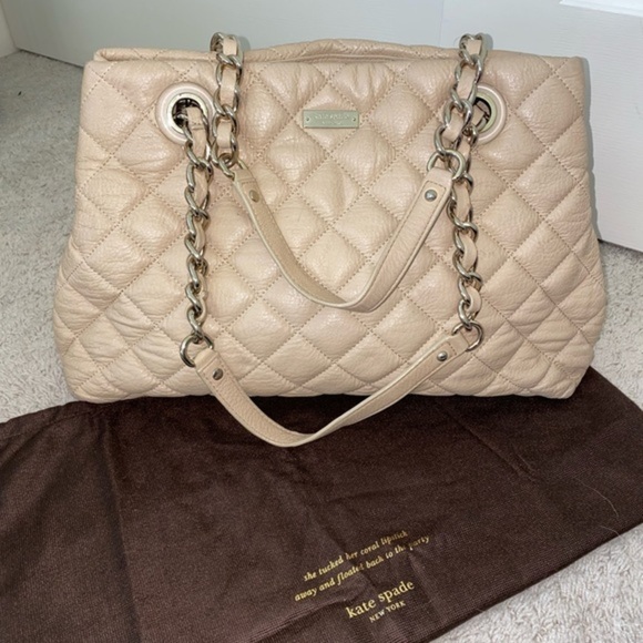 Kate Spade New York Cream Purse Handbag with Dust Cover 🐝 - Picture 2 of 13